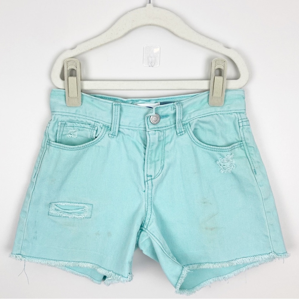 Old Navy - 8 Girls Sea Green Denim Shorts